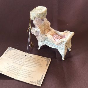 Vintage Ornament Louis Nichole Victorian Baby In a Cradle